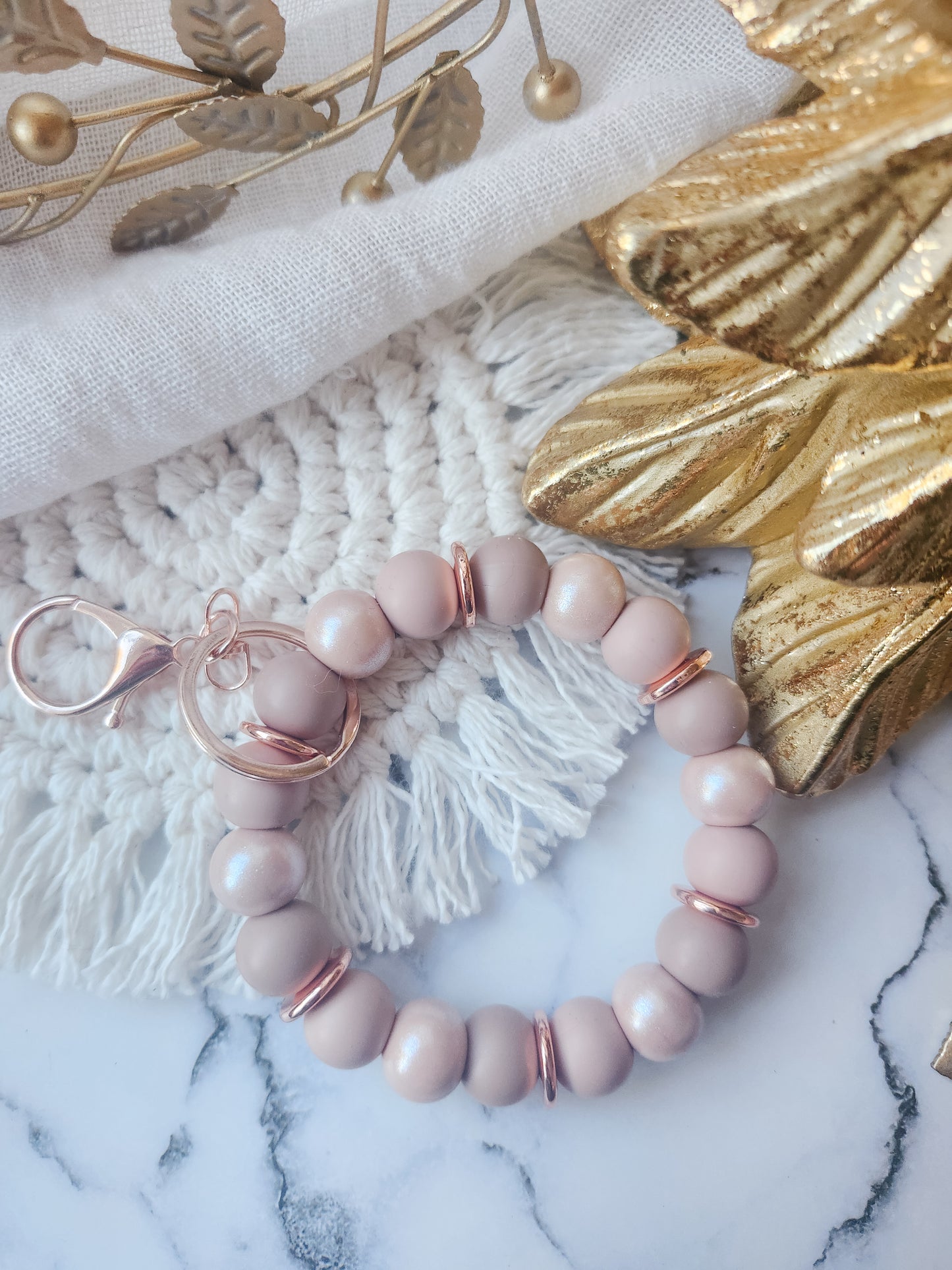 Pink Snow Holiday Key-Wristlet