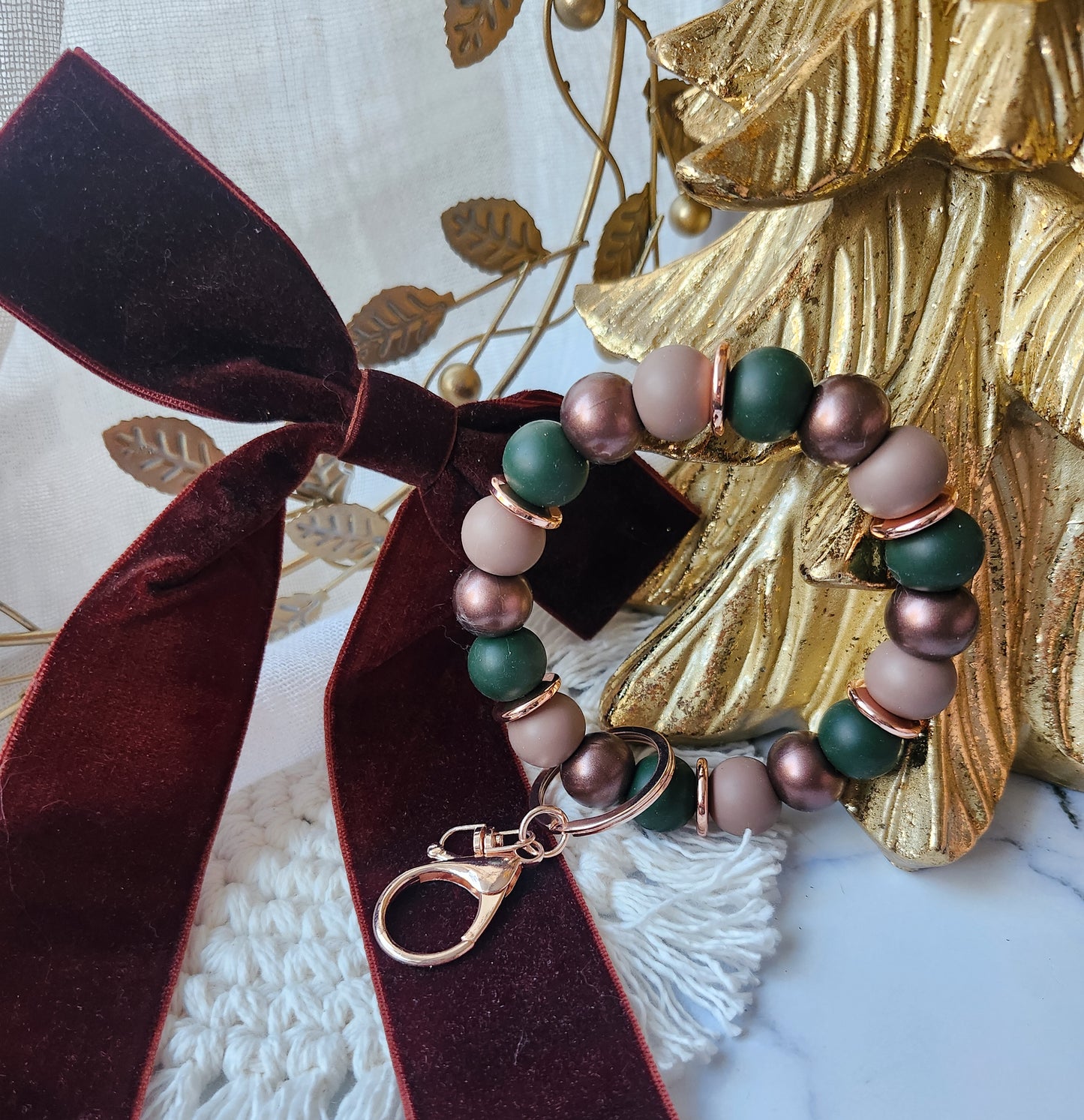 Forest and Chocolate Key-Wristlet