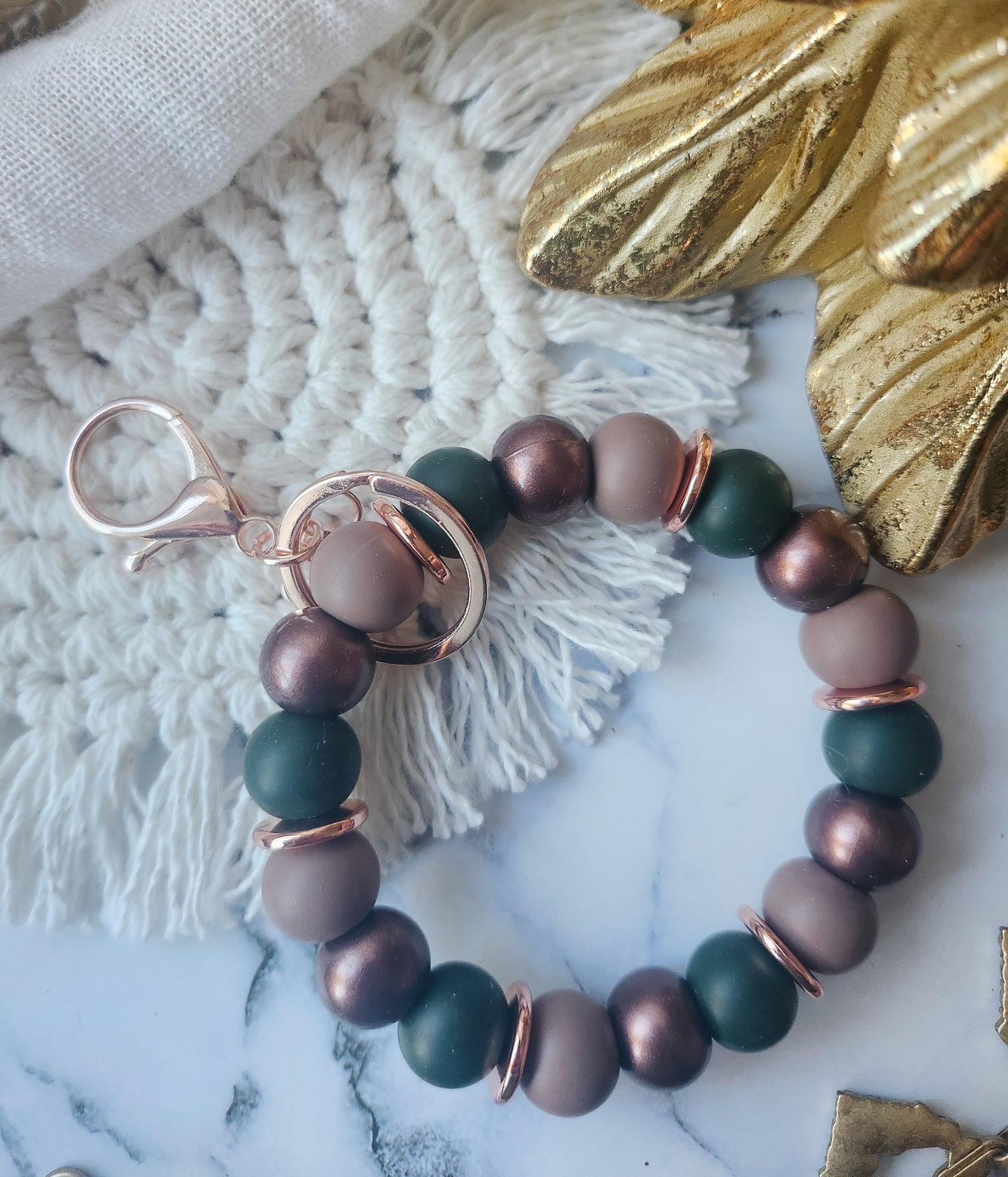 Forest and Chocolate Key-Wristlet